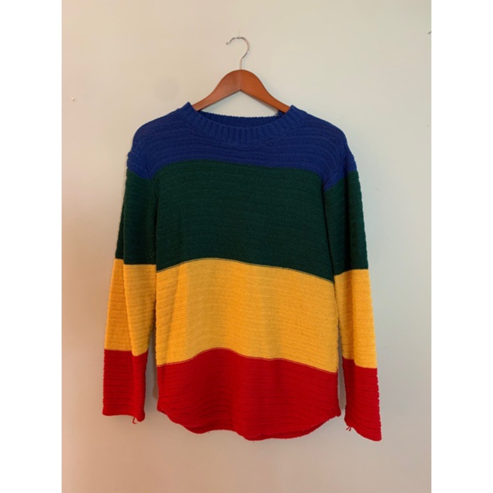 Rainbow Hand Knit Sweater